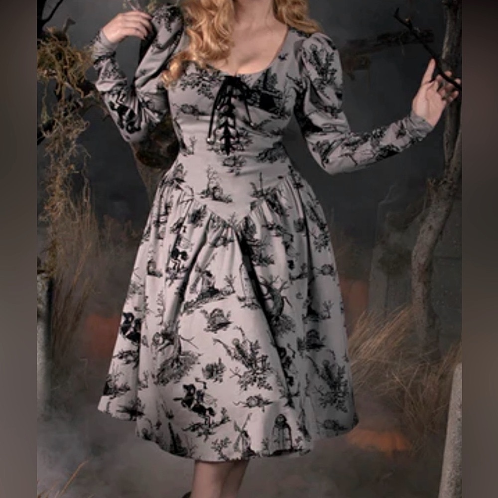 NFS - Sleepy Hollow Pinup Swing Dress - La Femme en Noir - Large L